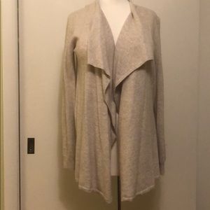 100% Cashmere Front Drape Open Cardigan Size M